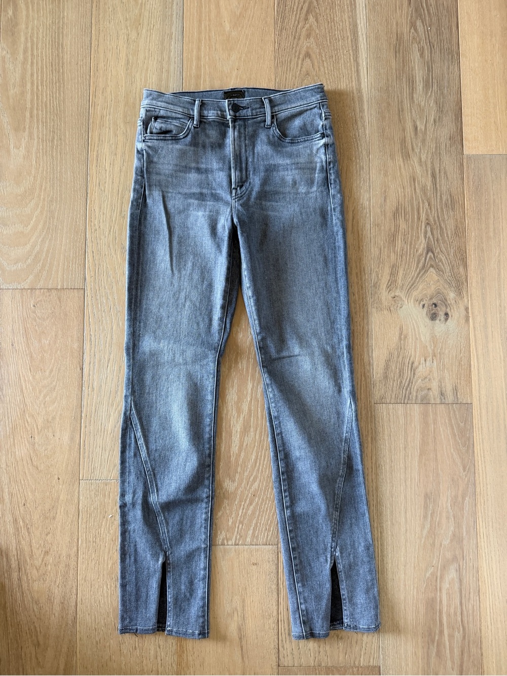 MOTHER The Rascal Sliced Charcoal Jeans